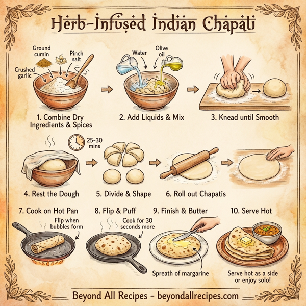 Herb-Infused Indian Chapati instructions