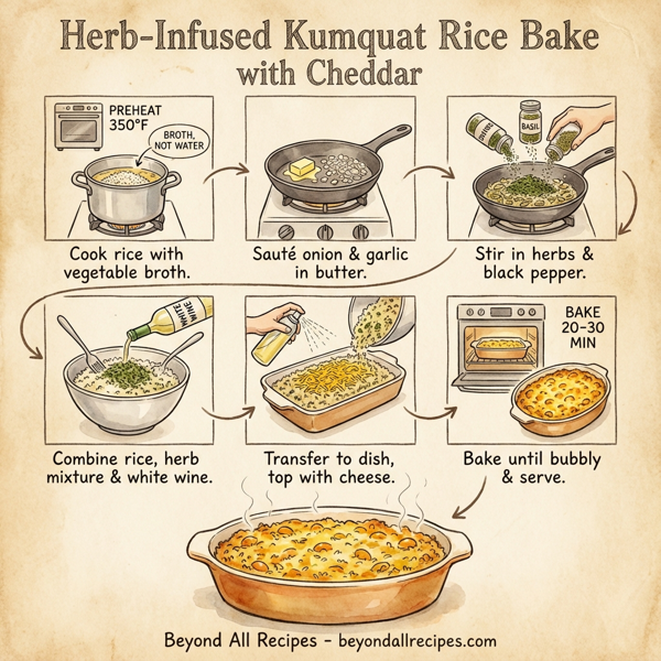 Herb-Infused Kumquat Rice Bake with Cheddar instructions