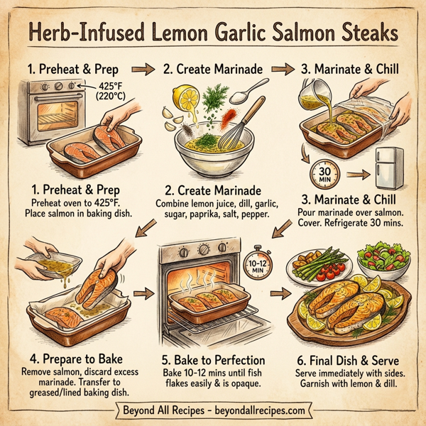 Herb-Infused Lemon Garlic Salmon Steaks instructions