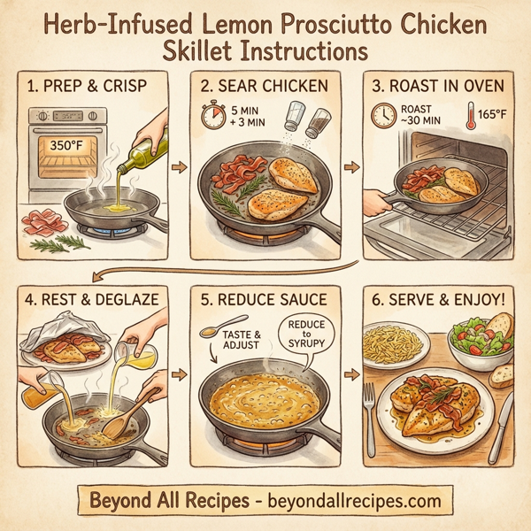 Herb-Infused Lemon Prosciutto Chicken Skillet instructions