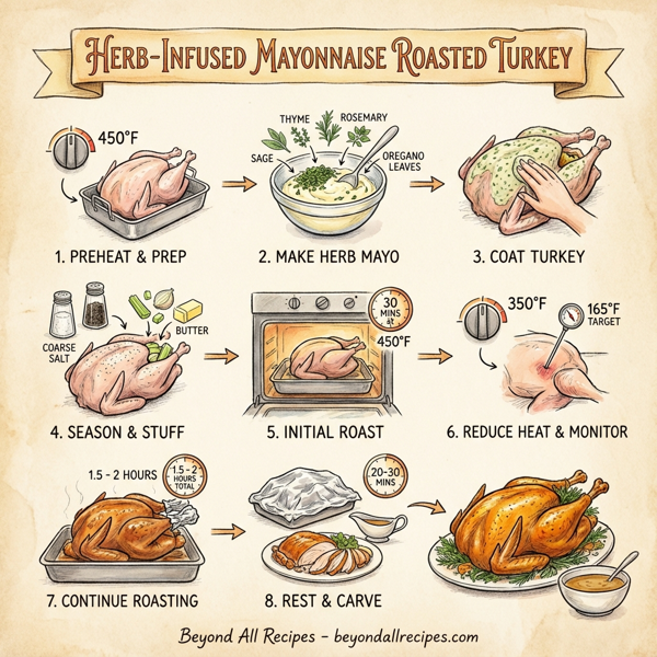 Herb-Infused Mayonnaise Roasted Turkey instructions