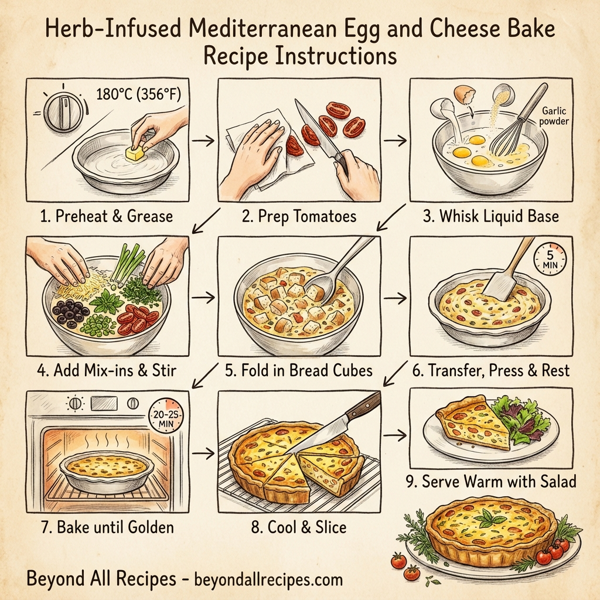 Herb-Infused Mediterranean Egg and Cheese Bake instructions