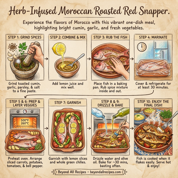 Herb-Infused Moroccan Roasted Red Snapper instructions