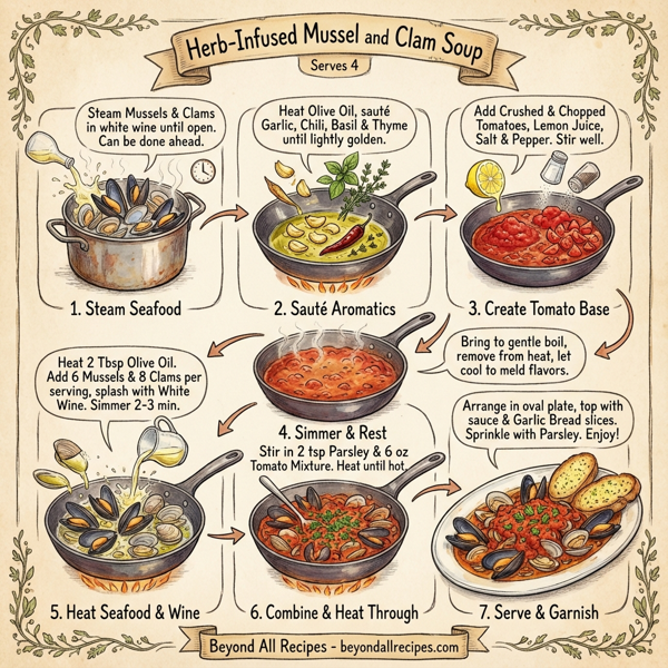 Herb-Infused Mussel and Clam Soup instructions