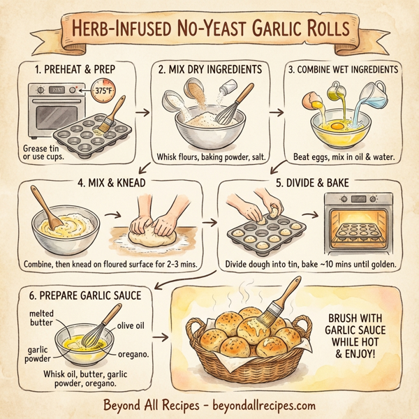 Herb-Infused No-Yeast Garlic Rolls instructions