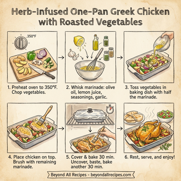 Herb-Infused One-Pan Greek Chicken with Roasted Vegetables instructions
