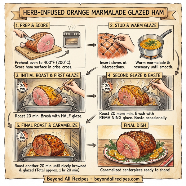 Herb-Infused Orange Marmalade Glazed Ham instructions