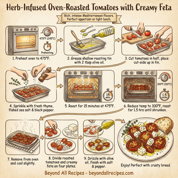 Herb-Infused Oven-Roasted Tomatoes with Creamy Feta instructions