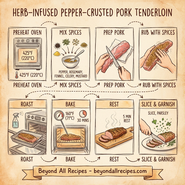 Herb-Infused Pepper-Crusted Pork Tenderloin instructions