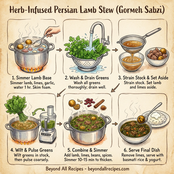 Herb-Infused Persian Lamb Stew (Gormeh Sabzi) instructions