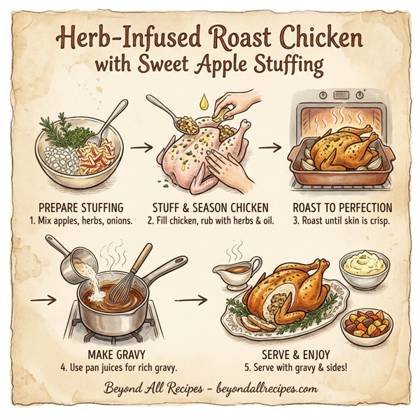 Herb-Infused Roast Chicken with Sweet Apple Stuffing instructions