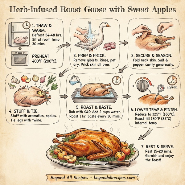 Herb-Infused Roast Goose with Sweet Apples instructions