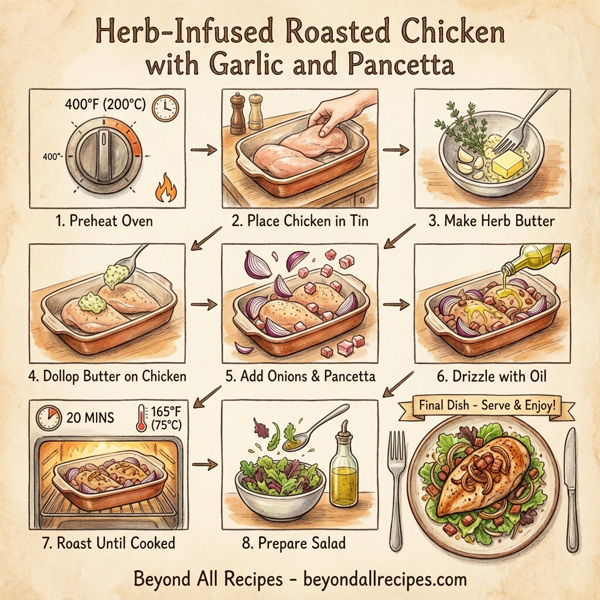 Herb-Infused Roasted Chicken with Garlic and Pancetta instructions