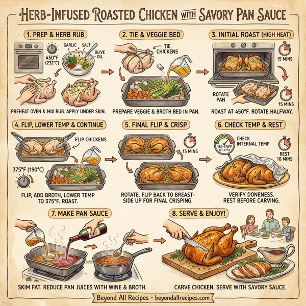 Herb-Infused Roasted Chicken with Savory Pan Sauce instructions