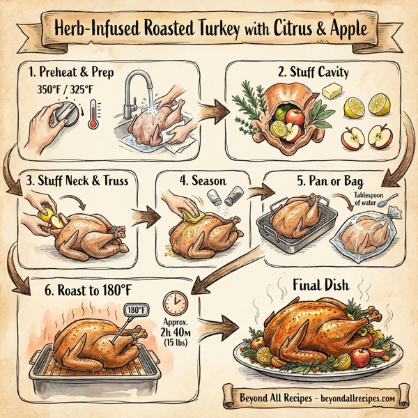Herb-Infused Roasted Turkey with Citrus & Apple instructions