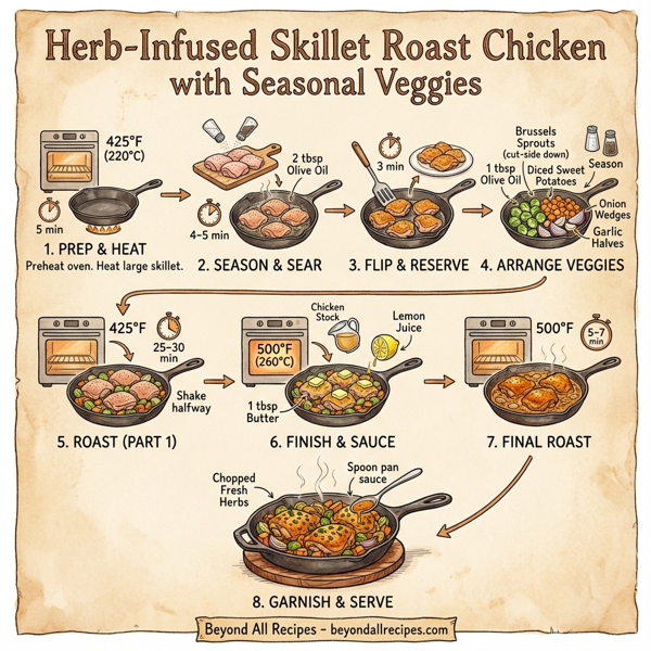 Herb-Infused Skillet Roast Chicken with Seasonal Veggies instructions