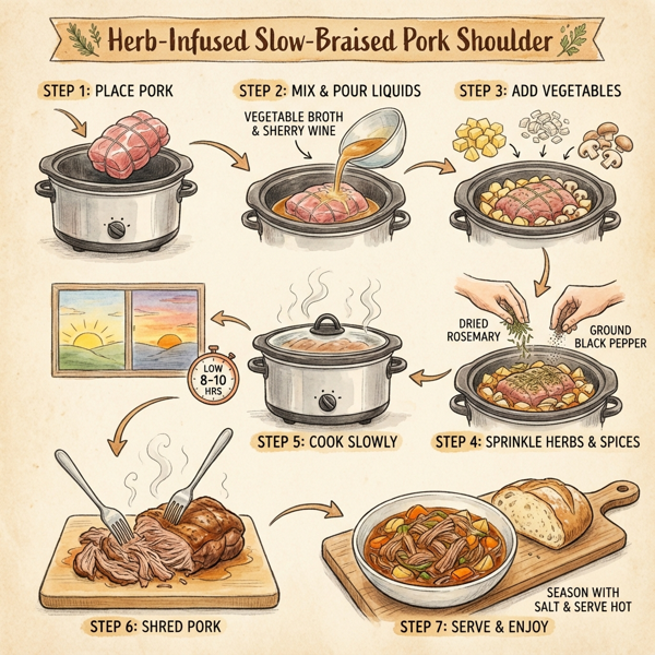 Herb-Infused Slow-Braised Pork Shoulder instructions