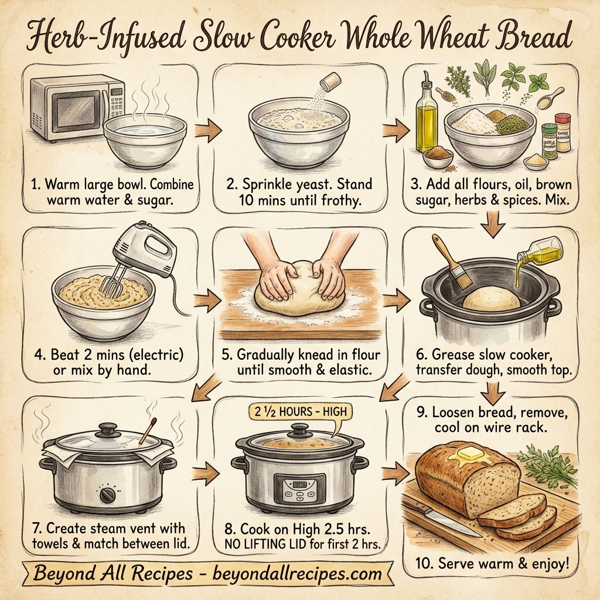 Herb-Infused Slow Cooker Whole Wheat Bread instructions