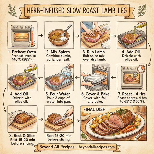 Herb-Infused Slow Roast Lamb Leg instructions