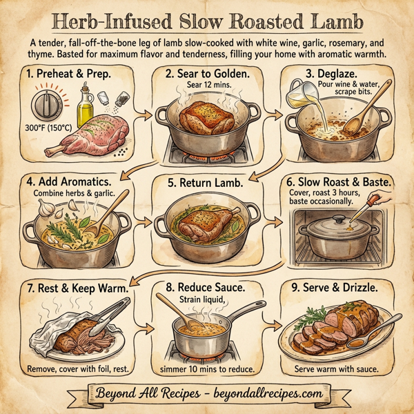 Herb-Infused Slow Roasted Lamb instructions