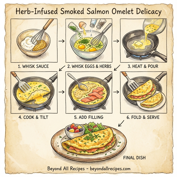Herb-Infused Smoked Salmon Omelet Delicacy instructions