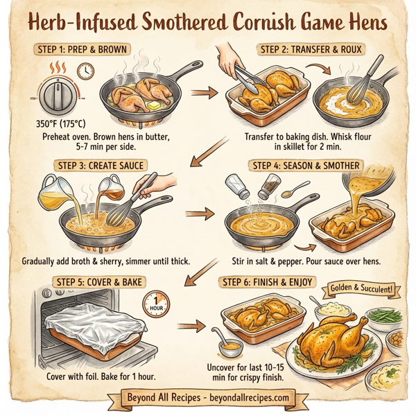 Herb-Infused Smothered Cornish Game Hens instructions