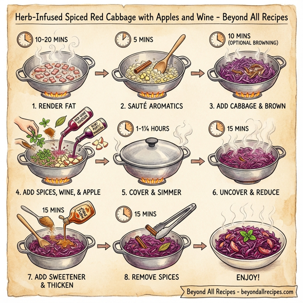 Herb-Infused Spiced Red Cabbage with Apples and Wine instructions