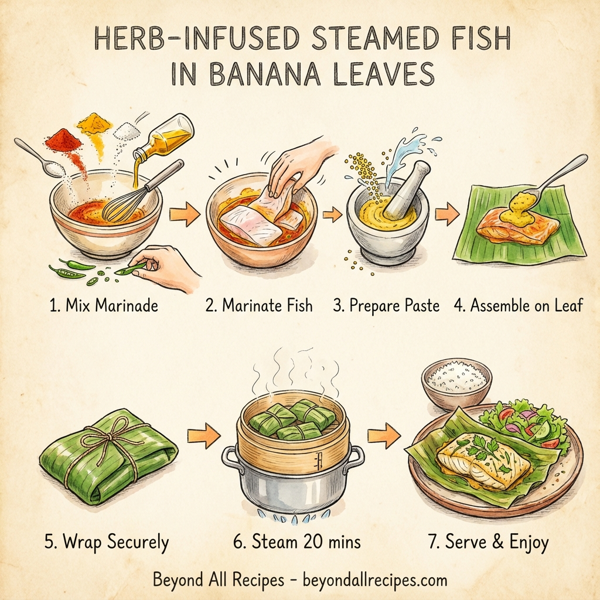 Herb-Infused Steamed Fish in Banana Leaves instructions