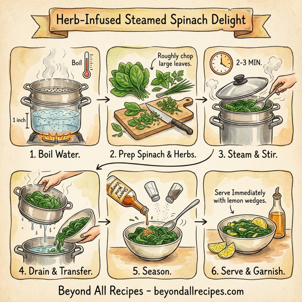 Herb-Infused Steamed Spinach Delight instructions