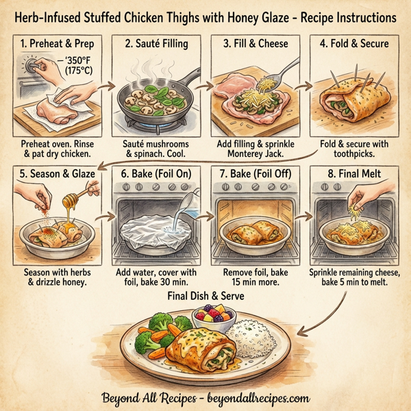 Herb-Infused Stuffed Chicken Thighs with Honey Glaze instructions