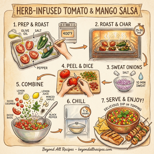Herb-Infused Tomato and Mango Salsa instructions