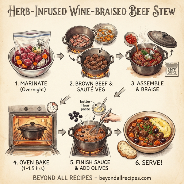 Herb-Infused Wine-Braised Beef Stew instructions