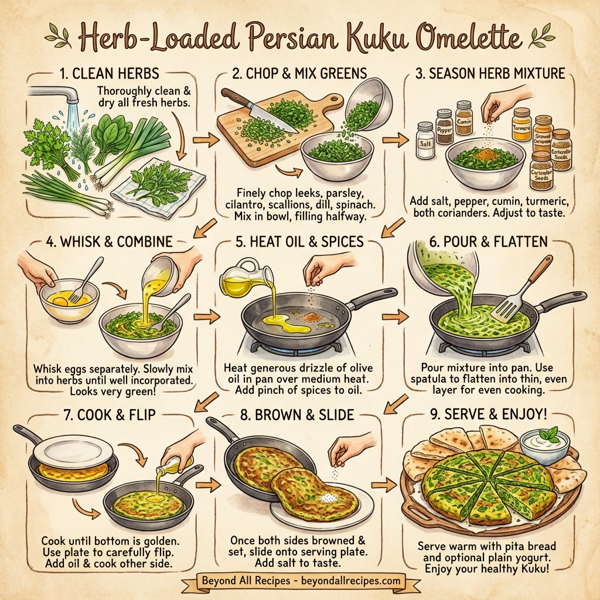 Herb-Loaded Persian Kuku Omelette instructions