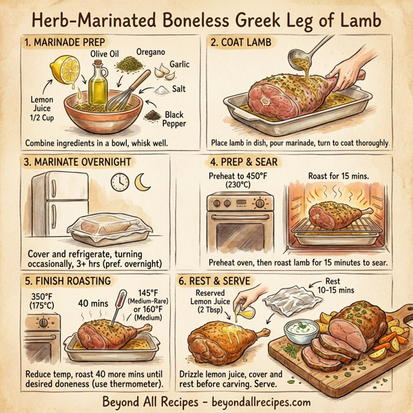 Herb-Marinated Boneless Greek Leg of Lamb instructions