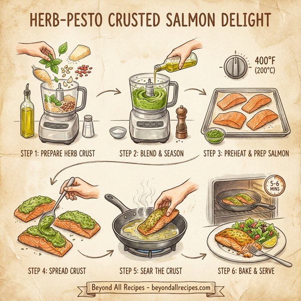 Herb-Pesto Crusted Salmon Delight instructions