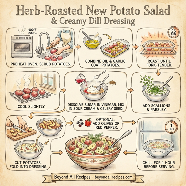 Herb-Roasted New Potato Salad with Creamy Dill Dressing instructions