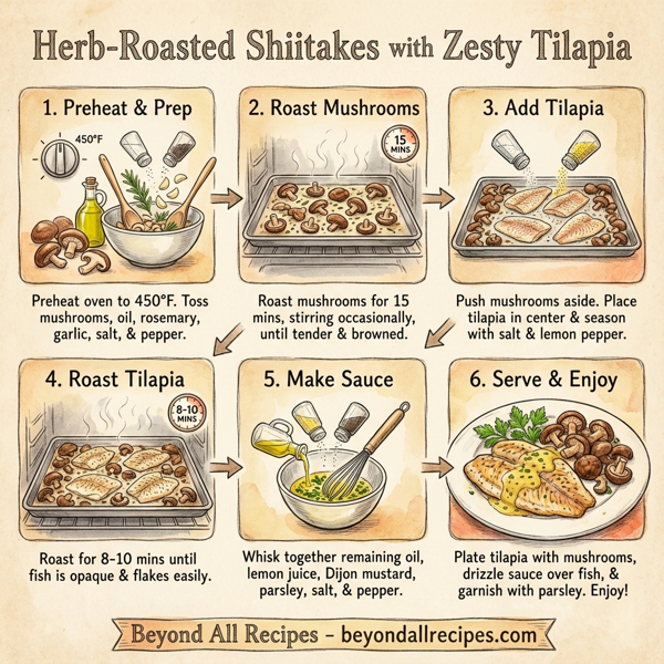Herb-Roasted Shiitakes with Zesty Tilapia instructions