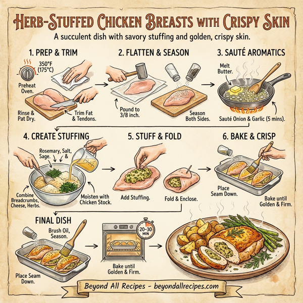 Herb-Stuffed Chicken Breasts with Crispy Skin instructions