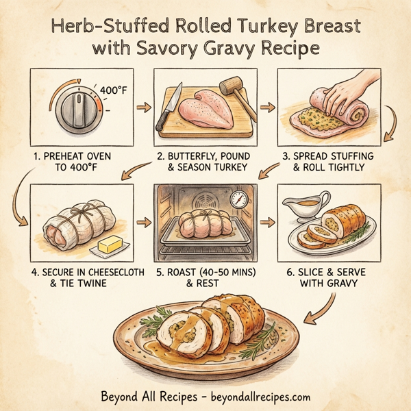 Herb-Stuffed Rolled Turkey Breast with Savory Gravy instructions