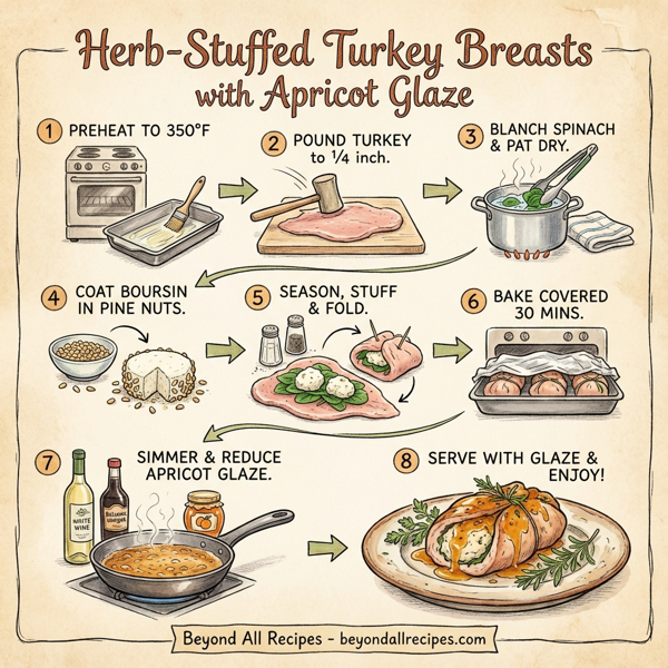 Herb-Stuffed Turkey Breasts with Apricot Glaze instructions