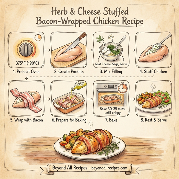 Herb and Cheese Stuffed Bacon-Wrapped Chicken instructions