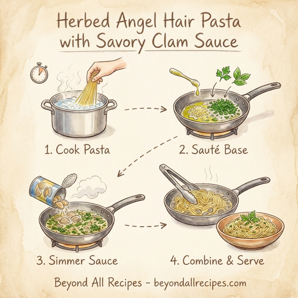 Herbed Angel Hair Pasta with Savory Clam Sauce instructions