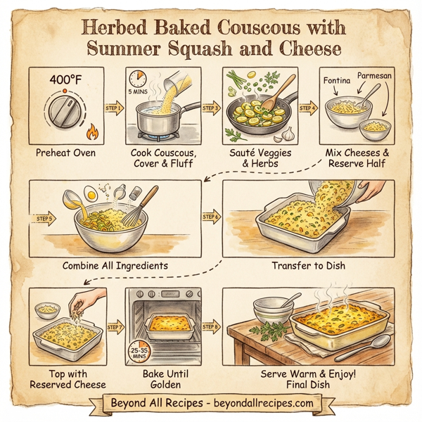 Herbed Baked Couscous with Summer Squash and Cheese instructions