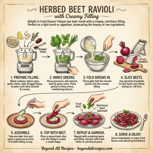 Herbed Beet Ravioli with Creamy Filling instructions