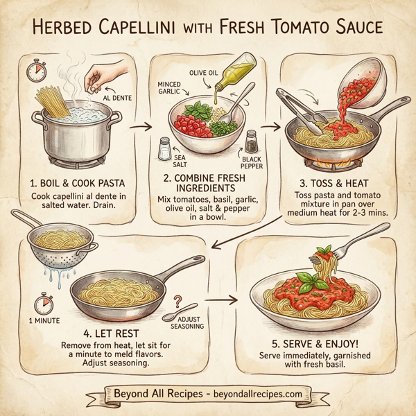 Herbed Capellini with Fresh Tomato Sauce instructions