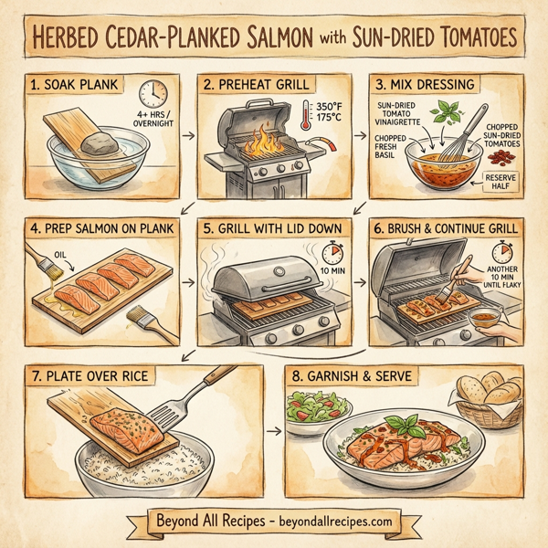Herbed Cedar-Planked Salmon with Sun-Dried Tomatoes instructions