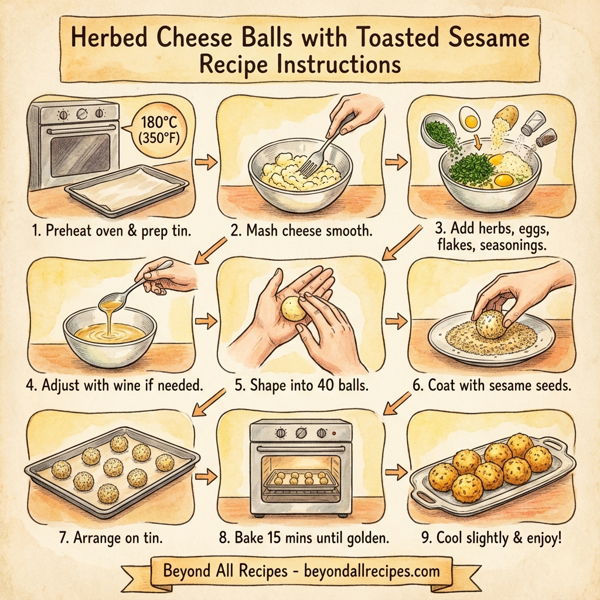 Herbed Cheese Balls with Toasted Sesame instructions