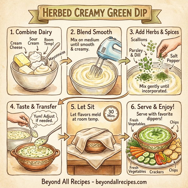 Herbed Creamy Green Dip instructions