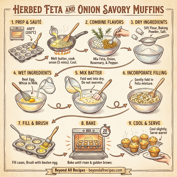 Herbed Feta and Onion Savory Muffins instructions