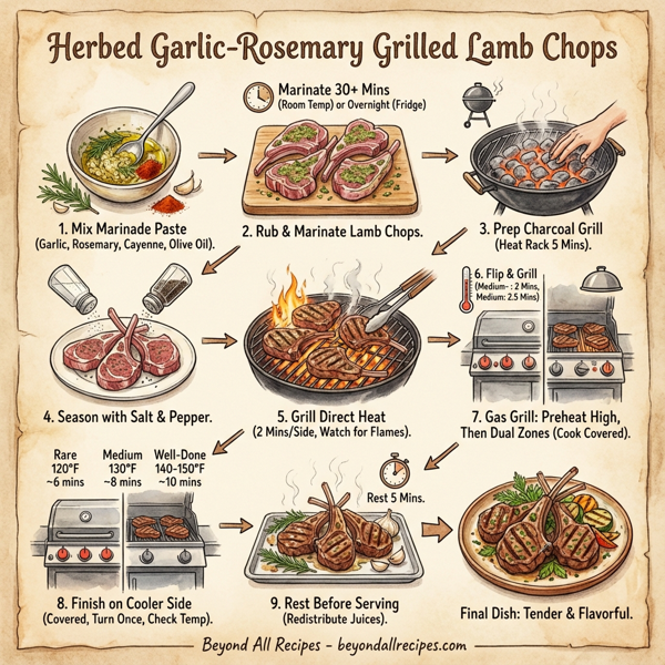 Herbed Garlic-Rosemary Grilled Lamb Chops instructions